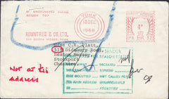 124340 1968 ADVERTISING METER MAIL, UNDELIVERED YORK TO STOCKPORT.