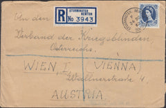 124379 1960 REGISTERED MAIL DORSET TO AUSTRIA.