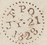 124406 1828 MAIL BRUSSELS TO LONDON WITH 'F.P' FOREIGN OFFICE HAND STAMP (L559).
