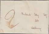 124443 1840 UNPAID LETTER GLOUCESTER TO LEDBURY WITH SMALL PART RED MALTESE CROSS.