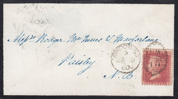 124466 'KINGSTON-ON-THAMES/S.W' COLLECTION OF DATE STAMPS (9) 1860-1866.