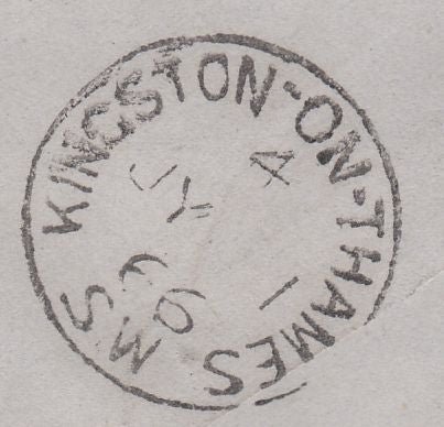124466 'KINGSTON-ON-THAMES/S.W' COLLECTION OF DATE STAMPS (9) 1860-1866.