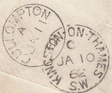 124466 'KINGSTON-ON-THAMES/S.W' COLLECTION OF DATE STAMPS (9) 1860-1866.