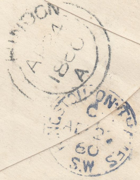 124466 'KINGSTON-ON-THAMES/S.W' COLLECTION OF DATE STAMPS (9) 1860-1866.