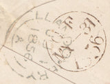 124484 1856 MAIL KINGSTON TO SOUTH WALES WITH 'KINGSTON' TYPE 3 STRAIGHT LINE HAND STAMP.