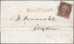 124604 1844 'MOUNT ST. LAMTH..' RECEIVER'S HAND STAMP IN RED (L514a).