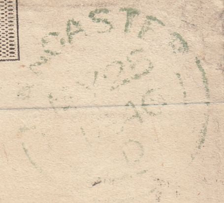 124899 1846 LATE USAGE 1D MULREADY WRAPPER LIVERPOOL TO LANCASTER.