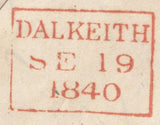 125043 1840 MAIL DALKEITH (MIDLOTHIAN) TO EDINBURGH WITH 1D BLACK PL.6 (SG2)(OD).