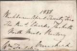 125095 1838 FREE FRANK BLACKBURN TO ORMSKIRK WITH 'ORMSKIRK/PENNY POST' HAND STAMP (LA754).