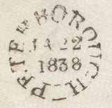 125101 1838 MAIL PETERBOROUGH TO ST. ALBANS WITH THREE LINE 'PETER-/-BOROUGH/PENNY POST' HAND STAMP (NN197).