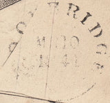 125124 1841 1D MULREADY ENVELOPE WOODBRIDGE (SUFFOLK) TO LONDON WITH WAFER SEAL.