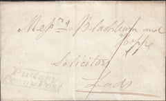 125130 1839 MAIL PUDSEY TO LEEDS WITH 'PUDSEY/PENNY POST' HAND STAMP (YK2260).