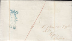 125208 1843 MAIL EASTBOURNE (SUSSEX) TO RYE, SUSSEX WITH 'SOUTHBOURNE/PENNY POST' HAND STAMP IN BLUE (SX1160).