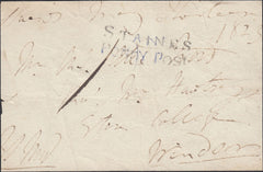 125216 1823 FREE FRONT STAINES TO ETON COLLEGE WITH 'STAINES/PENNY POST' HAND STAMP (MX281).