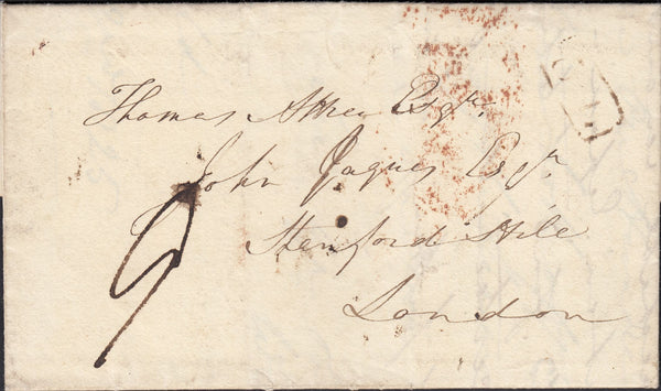 125221 1825 MAIL HENFIELD TO LONDON WITH 'STEYNING/PENNY POST' HAND STAMP (SX1192).