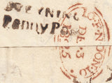 125221 1825 MAIL HENFIELD TO LONDON WITH 'STEYNING/PENNY POST' HAND STAMP (SX1192).
