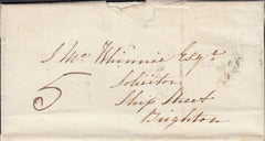 125222 1837 MAIL STEYNING (SUSSEX) TO BRIGHTON WITH 'STEYNING/PY. POST' HAND STAMP (SX1195).