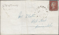 125234 1845 WRAPPER ANDOVER ROAD TO BASINGSTOKE WITH 'SUTTON SCOTNEY/PENNY POST' HAND STAMP (HA1404).