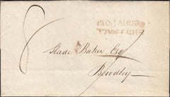 125245 1818 MAIL BROSELEY (SHROPS) TO BEWDLEY WITH 'SHIFFNALL/PENNY POST' HAND STAMP (SH550).