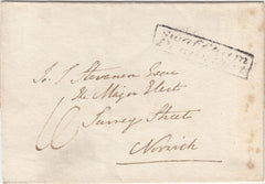 125246 CIRCA 1831-1835 MAIL SWAFFHAM (NORFOLK) TO NORWICH WITH 'SWAFFHAM/PENNY POST' HAND STAMP (NK394).