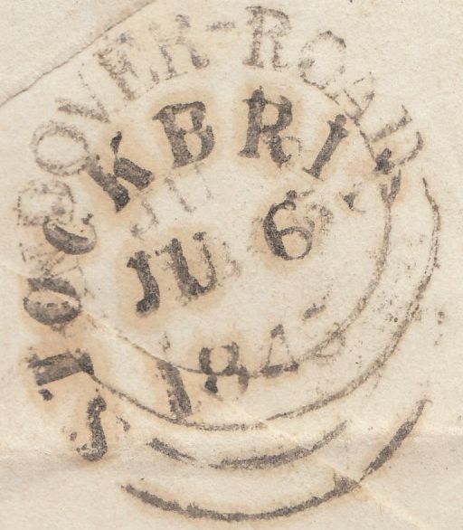 125268 1843 MAIL HURSTBOURNE (HANTS) TO STOCKBRIDGE WITH 'HURSTBOURNE/PENNY POST' HAND STAMP (HA610).