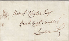 125283 1787 MAIL BRECKNOCK TO QUEEN ANNE'S BOUNTY LONDON WITH SCARCE LONDON 'EXPERIMENTAL' CIRCULAR DATE STAMP TYPE L4c.