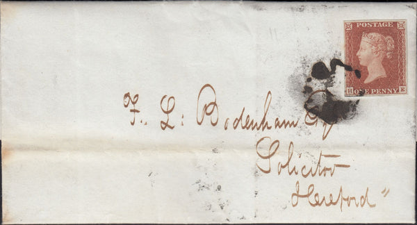 125312 1841 KINGTON (HEREFORD) PART SOLID MALTESE CROSS ON COVER TO HEREFORD.