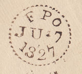 125324 1827 MAIL HAMBURG TO LONDON WITH 1¼ 'Oz at 6S/8D per Oz' LONDON FOREIGN OFFICE RATE HAND STAMP (L1035b).