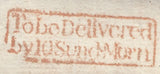 125341 1824 FREE MAIL MAIL DURHAM TO LONDON, REDIRECTED WITH FINE STRIKE BOXED 'TO BE DELIVERED/BY 10 SUND.MORN' HAND STAMP IN RED (L710).