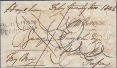 125351 1826 FREE FRONT HORSHAM TO PETWORTH WITH MANUSCRIPT 'BY BAG' AND 'HORSHAM/PENNY POST' HAND STAMP (SX684).