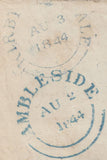 125370 1844 PART WRAPPER HAWKSHEAD TO KIRBY LONSDALE WITH 'HAWKSHEAD/PENNY POST' HAND STAMP (LA492).
