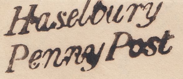 125420 1842 MAIL HASELBURY (SOMS) TO SHAFTESBURY WITH 'HASELBURY/PENNY POST' HAND STAMP (SO528).