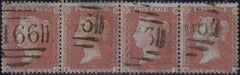 125448 1855 DIE 2 1D PL.19 S.C.14 (SG24) HORIZONTAL STRIP OF FOUR.