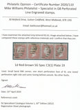 125448 1855 DIE 2 1D PL.19 S.C.14 (SG24) HORIZONTAL STRIP OF FOUR.