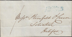 125456 1837 MAIL USED TODMORDEN TO HALIFAX WITH 'HALIFAX/PENNY POST' HAND STAMP (YK1213).