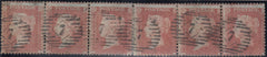 125493 1855 DIE 2 1D PL.21 S.C.14 (SG24) USED 'STRIP' OF SIX.