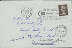 125516 1968 MAIL SHEFFIELD TO BOURNEMOUTH WITH 'STATION S.O BOURNEMOUTH HANTS' DATE STAMP.
