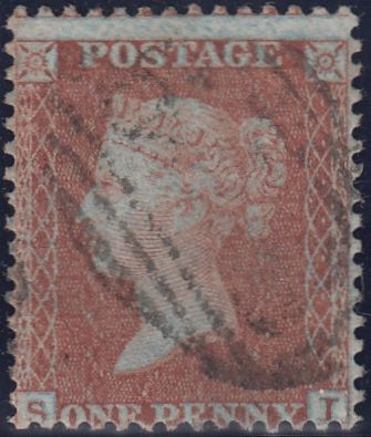 125549 1855 DIE 2 1D PL.21 S.C.14 (SG24) LETTERED SI.