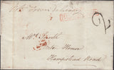 125591 1838 MAIL USED IN LONDON WITH MANUSCRIPT 'NOT TOWN DELIVERY'.