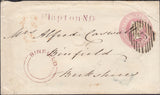 125594 1849 1D PINK ENVELOPE CLAPTON TO BINFIELD, BERKSHIRE WITH SUPERB 'BINFIELD' UDC IN VIOLET.