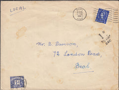125620 1954 UNDERPAID MAIL USED LOCALLY IN DEAL (KENT).