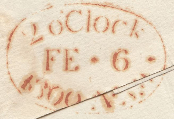 125632 1800 MAIL USED IN LONDON WITH 'LOMBARD ST/UNPAID/PENNY POFT' RECEIVER'S HAND STAMP IN BLACK (L447).