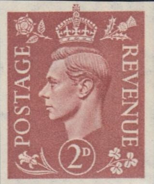 125665 1951 2D PALE RED-BROWN (SG506) IMPERFORATE IMPRIMATUR.