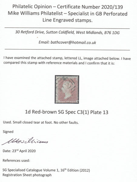 125692 1855 DIE 2 1D PL.13 S.C.14 (SG24)(LL).