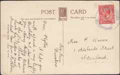 125748 1919 MAIL BRACEBOROUGH (LINCS) TO STAMFORD WITH 'BRACEBOROUGH/STAMFORD' DATE STAMP.