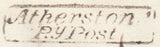 125765 1827 FREE MAIL ATHERSTONE (WARKS) TO BURY ST EDMUNDS WITH 'ATHERSTONE/P.Y POST' HAND STAMP (WA30).