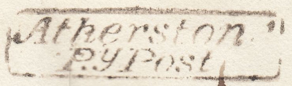 125765 1827 FREE MAIL ATHERSTONE (WARKS) TO BURY ST EDMUNDS WITH 'ATHERSTONE/P.Y POST' HAND STAMP (WA30).