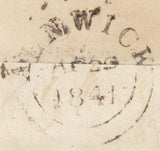 125772 1841 MAIL USED LOCALLY IN ALNWICK (NORTHUMBERLAND) WITH 'ALNWICK/PENNY POST' HAND STAMP (NR49).