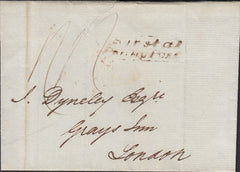 125785 1837 MAIL BIRSTAL (YORKS) TO LONDON WITH 'BIRSTAL/PENNY POST' HAND STAMP (YK385).