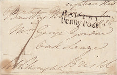 125793 1825 FREE FRONT BAWTRY (YORKS) TO BRISTOL WITH 'BAWTRY/PENNY POST' HAND STAMP (YK198).